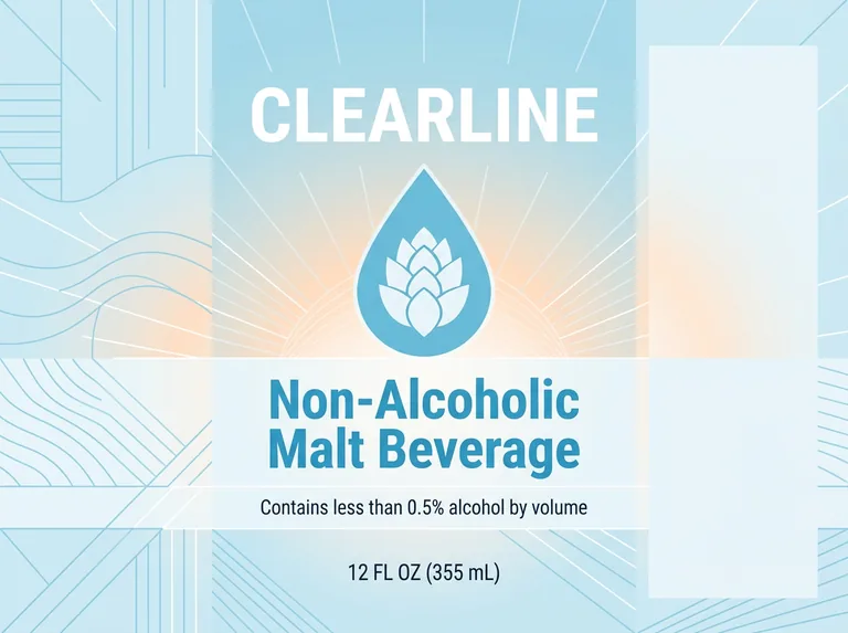 Non-alcoholic can for CLEARLINE Non-Alcoholic Malt Beverage, an AI-generated example made with Nano Banana 2.1