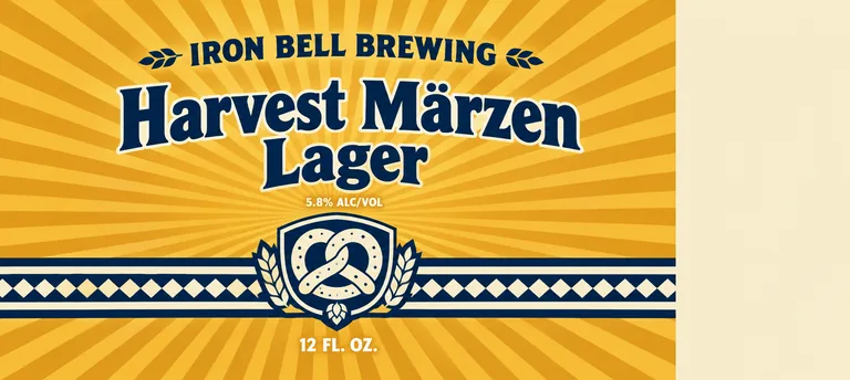 Oktoberfest can for IRON BELL BREWING Harvest Märzen Lager, an AI-generated example made with GPT Image 2.5 Flare