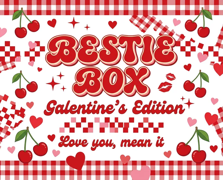 Galentine’s Day lid for BESTIE BOX Galentine’s Edition, an AI-generated example made with Nano Banana 2.1